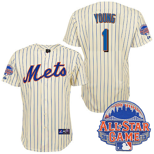 Chris Young #1 Youth Baseball Jersey-New York Mets Authentic All Star White MLB Jersey